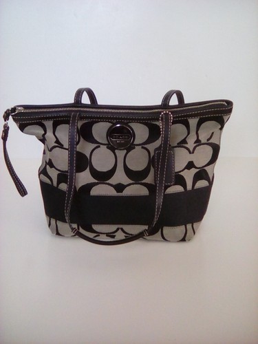 F1020-F15112 Coach Geldbörse Handtasche Canvas Leder Z