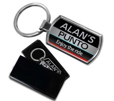 Personalised FIAT PUNTO  car KEYRING BOXED  - ANY NAME Metal Key ring