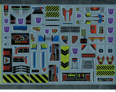 TRANSFORMERS GENERATION 1, G1 DECEPTICON CONSTRUCTICONS REPRO LABELS / STICKER