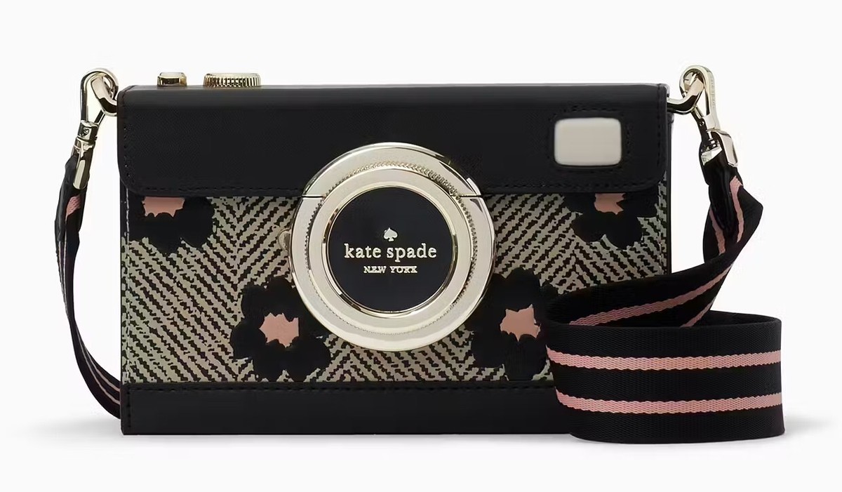【Kate Spade】Oh Snap Floral Camera Bag ◆国内発送◆ KATE SPADE Oh Snap Camera Blue Leather Floral Crossbody
