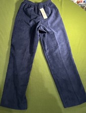 ALFRED DUNNER Women's Blue Corduroy Pull-on Pants SZ 10 Elastic Waist NWT