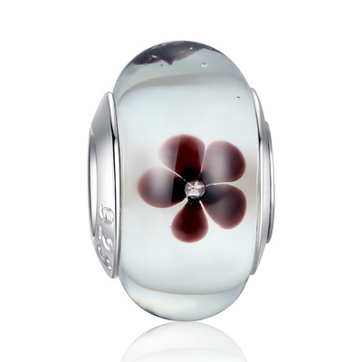 Silver Plated MURANO GLASS BEAD LAMPWORK Charm Fit European Bracelet