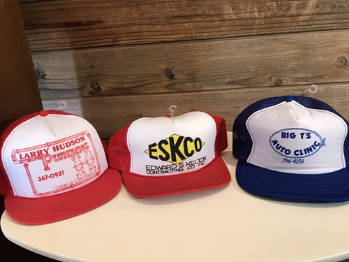 Lot of 3 Vintage Men''s Trucker Hats 
