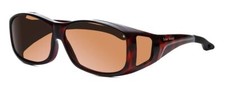 Foster Grant Unisex Classic 60mm Fitover Sunglasses Tortoise  Amber Brown Flash