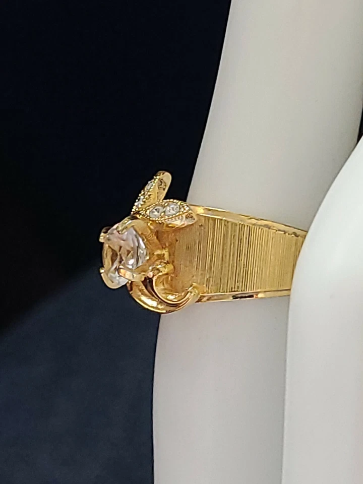Anillo de cristal relleno de oro amarillo de 18k talla 6 Foto 4 de 4