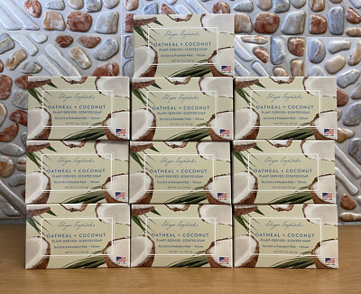 10 PCS SHUGAR SOAPWORKS OATMEAL COCONUT SCENTED BAR SOAP  5.0 OZ MADE USA