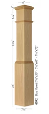 4092 Hard Maple Stair Box Newel Post, Amish Made