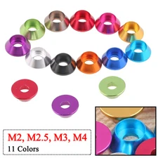 Cone Cup Head Washers Gaskets Spacers M2 M2.5 M3 M4 Multicolor Anodized Aluminum