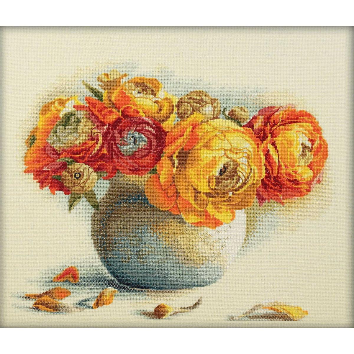 RTO counted Cross Stitch Kit ""Bouquet Of Ranunculuses"" M204, 44x38 cm, DIY
