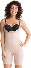 NEW Spanx 8253 Slimmer  Shine Open-Bust Bodysuit Sz L Large Beige/Nude