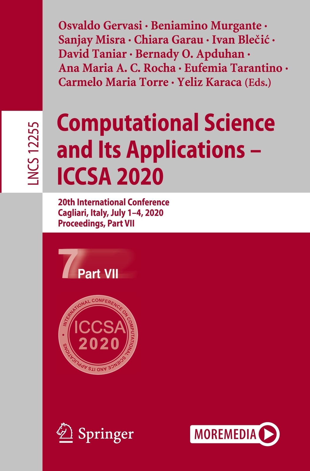 Computational Science And Its Applications ¿ Iccsa 2020 | Gervasi (u.