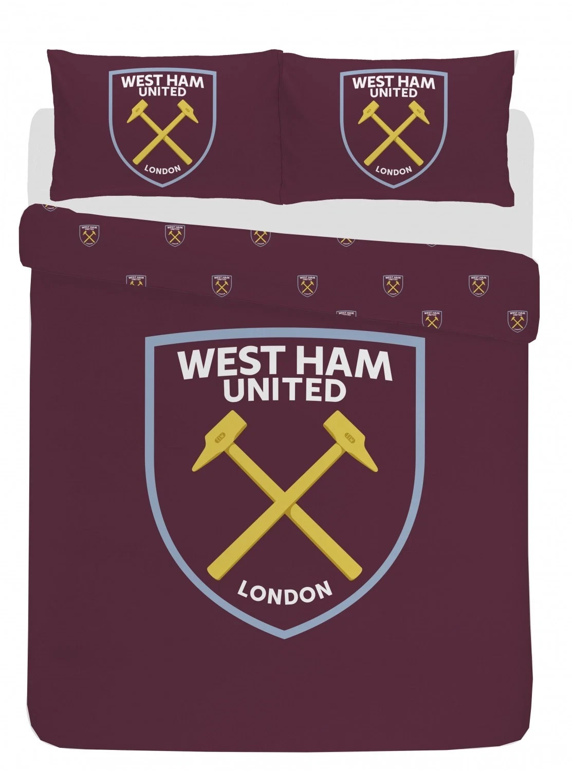 West ham Double Duvet Core Crest Reversible Official Licnesed