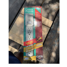 Curtis SP700 6-Outlet Surge Protector Power Strip 210J White Indicator Light