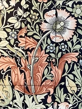 WILLIAM MORRIS “COMPTON” FLORAL 100% COTTON EURO CUSHION PILLOW SHAM COVER BLACK