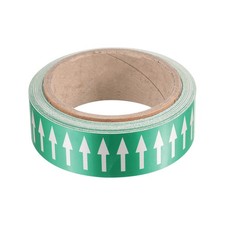 Flow Arrow Tape, PE Pipe Marking Sticker, 1.2 Inch x 33 Ft, Green/White