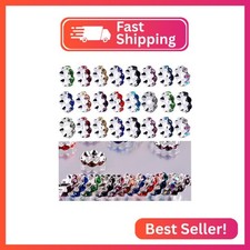 Rhinestone Beads for Pens Making,100pcs 12mm Bulk Beadable Spacer Beads for Pens