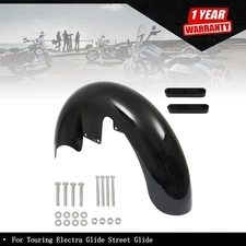 19" Wheel Wrap Front Fender bright black For Touring Electra Glide Street Glide