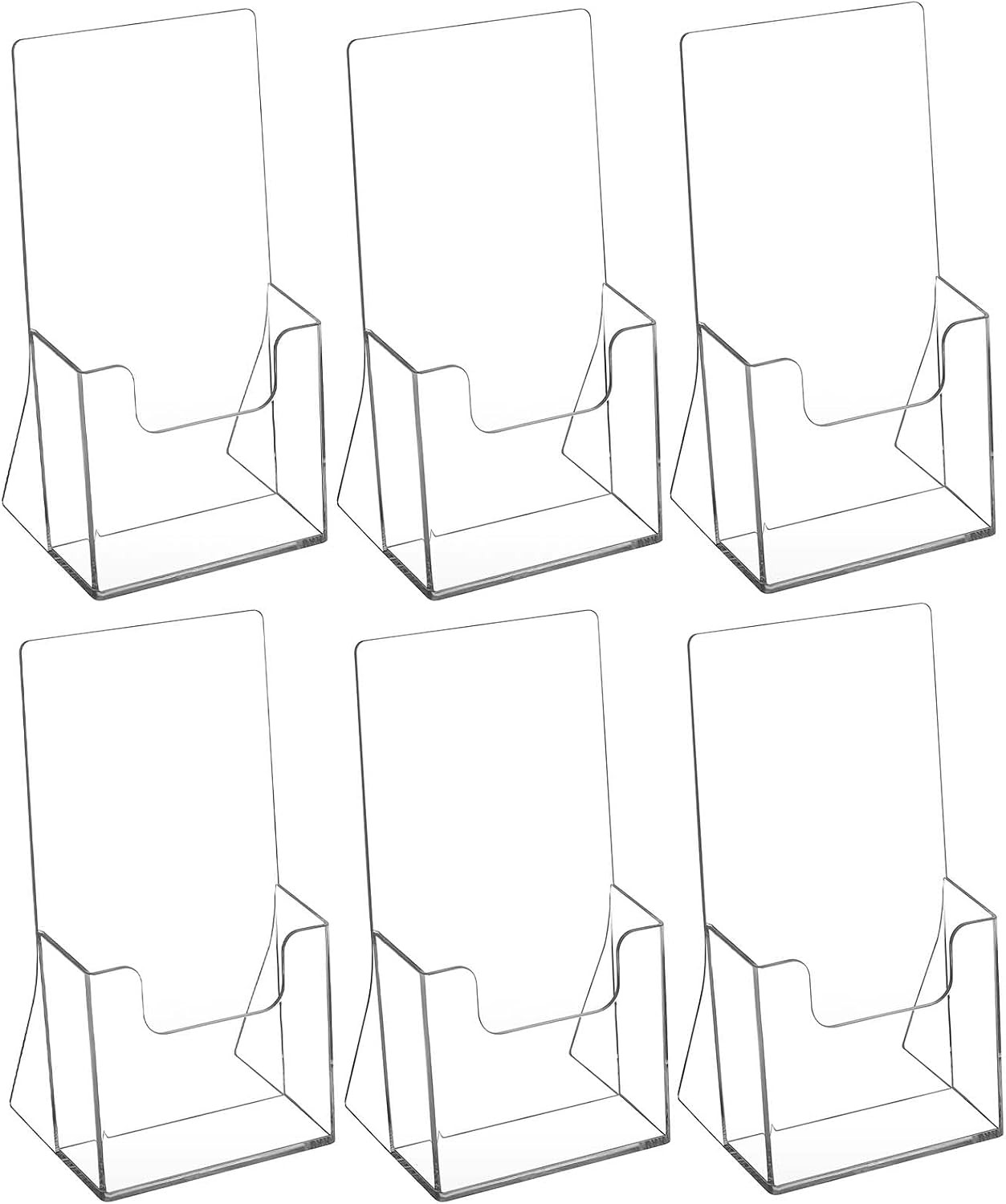 Maxgear Acrylic Brochure Holder, 4 Inch Countertop Display Holder, 6 Pack