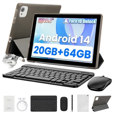 A523 Tablet Android 14 HD 1280*800 20GB(3+17) RAM 64GB ROM Wifi-6 PC 10.1''