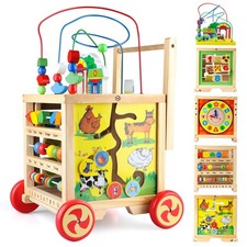 Wooden Activity Cube 6 in 1 Montessori Educational Learning Sensory Toys for ...