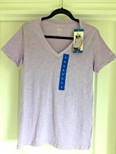 FELINA Womens Lavender Active Wear T-Shirt L Short Sleeve Lightweight NWT