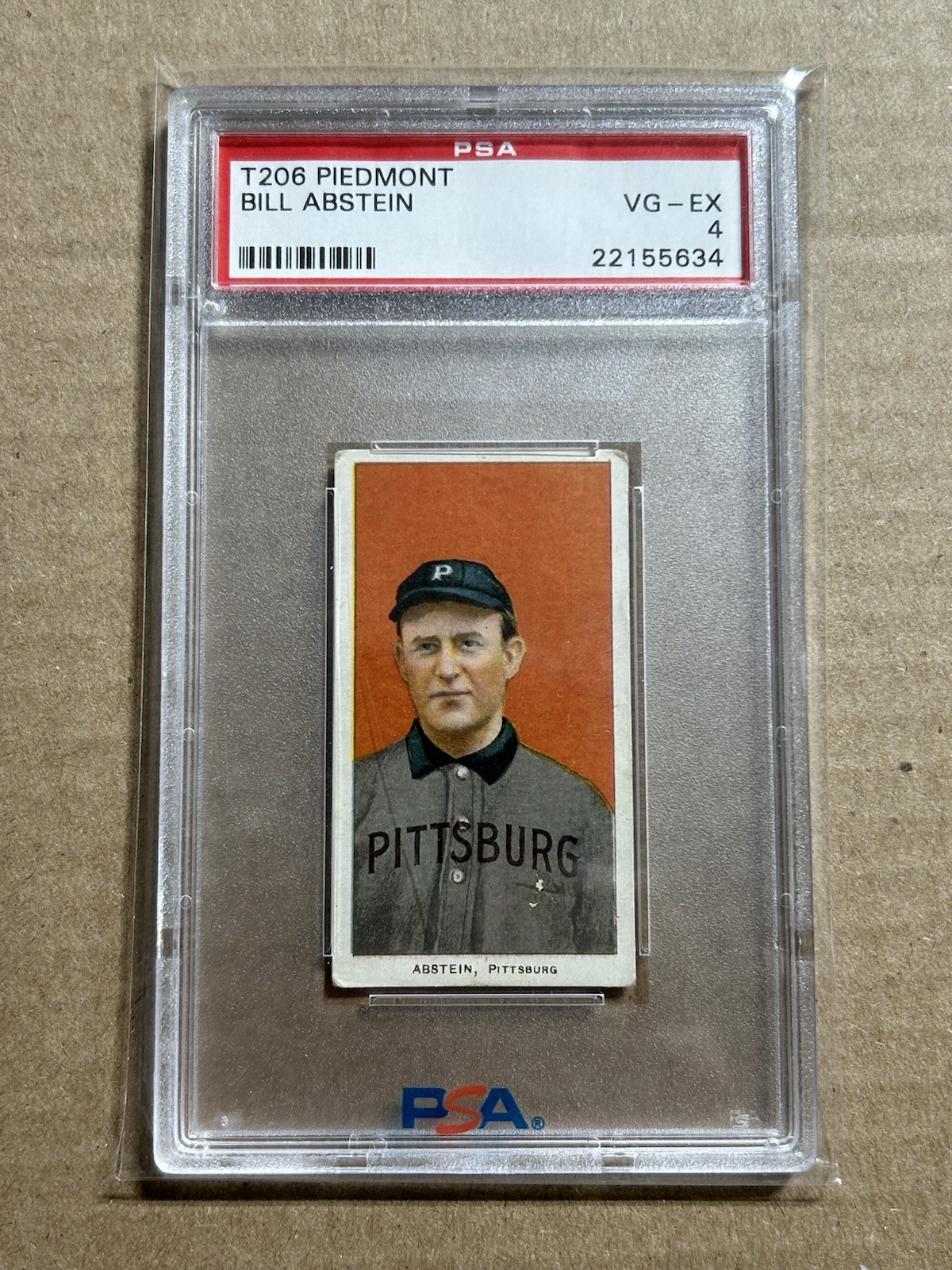 1909-11 T206 BILL ABSTEIN PIEDMONT 350 PSA 4 VG-EX