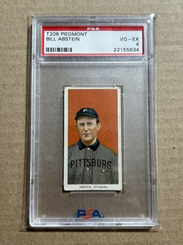 1909-11 T206 BILL ABSTEIN PIEDMONT 350 PSA 4 VG-EX