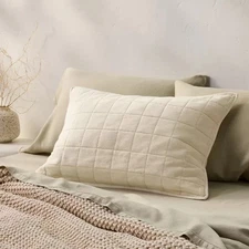 Standard Heavyweight Linen Blend Quilt Pillow Sham - Casaluna, Color: Natural