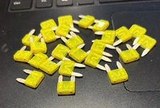 25 Mini Blade 20 Amp Fuse Assortment Auto Car Motorcycle SUV Fuses Kit APM ATM