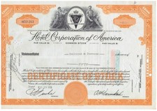 Historisches Wertpapier Aktie Hotel Corporation of America  1958   082