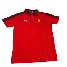 Puma Ferrari Red Polo Shirt Men's Medium Motorsport Racing Scuderia