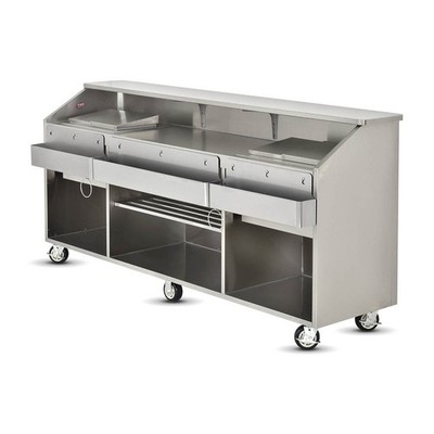 FWE  SCB-8 (2) 60 lb. Ice Bin Removable Speed Rack-96'' Portable Bar-Stainless...