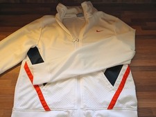 VTG Nike Jacket - Silver Tag Full Zip Track White Orange Blue Youth L  12-14 