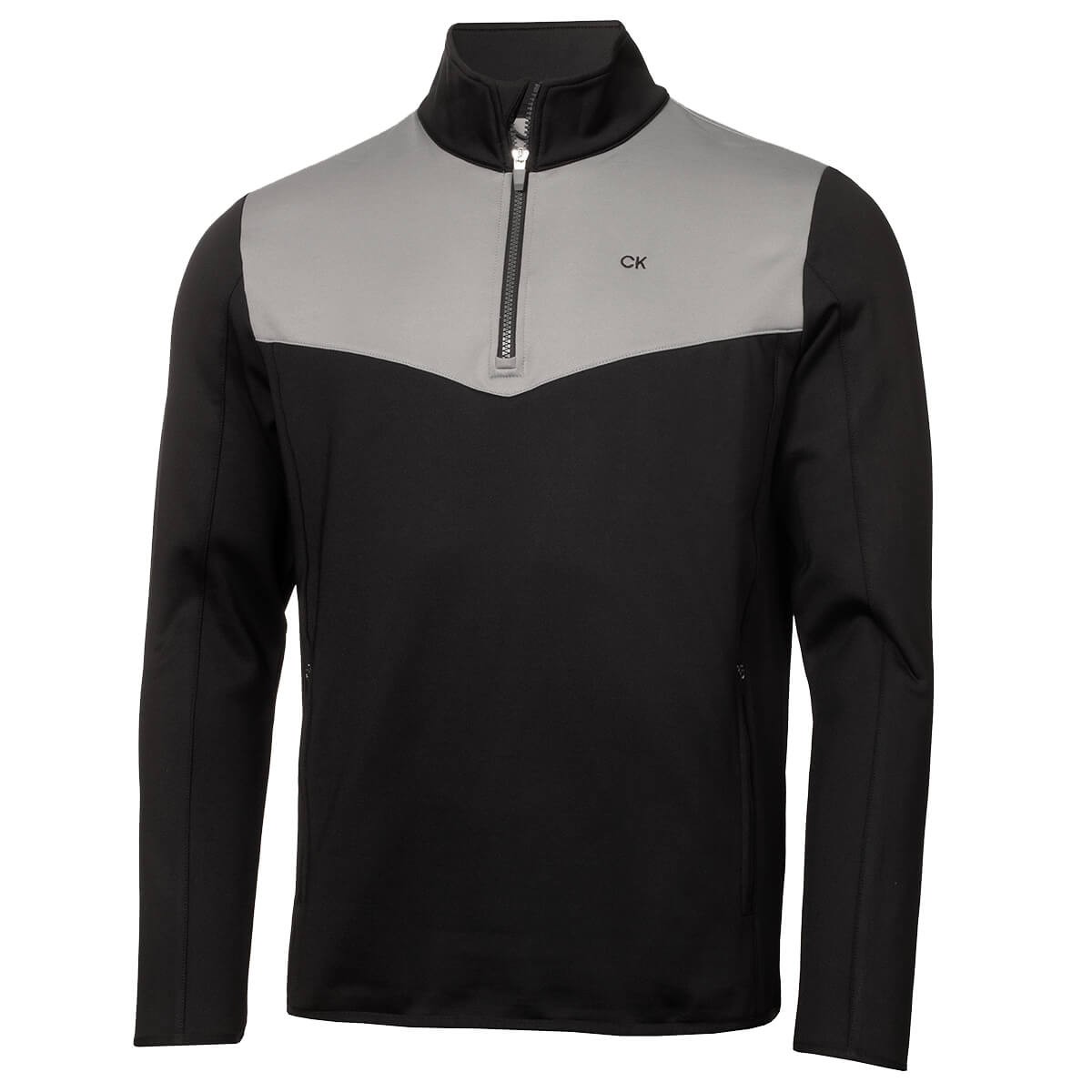 Calvin Klein Mens Traverse Golf Sweater - Grey/Black - XXL