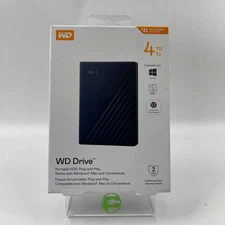 New Western Digital WD Drive 4TB Portable USB-C HDD WDBCTC0040BBL-WEWM
