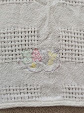 Baby Blanket White Cotton Thermal Open Waffle Weave Cloud