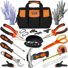 24 Pcs Kids Real Tool Set With Tool Bag Boys Small Real Hand Tools Kit Children