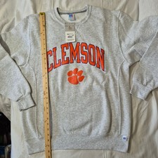 Clemson Tigers Russell Athletic Crewneck Sweatshirt Grey Men  s L NWT Dead Stock