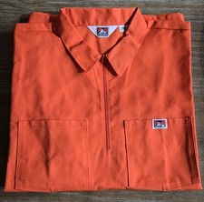 Ben Davis Orange 1/4 Zip Collar Work Shirt Men  s Size 3XL XXXL Made In USA NWOT