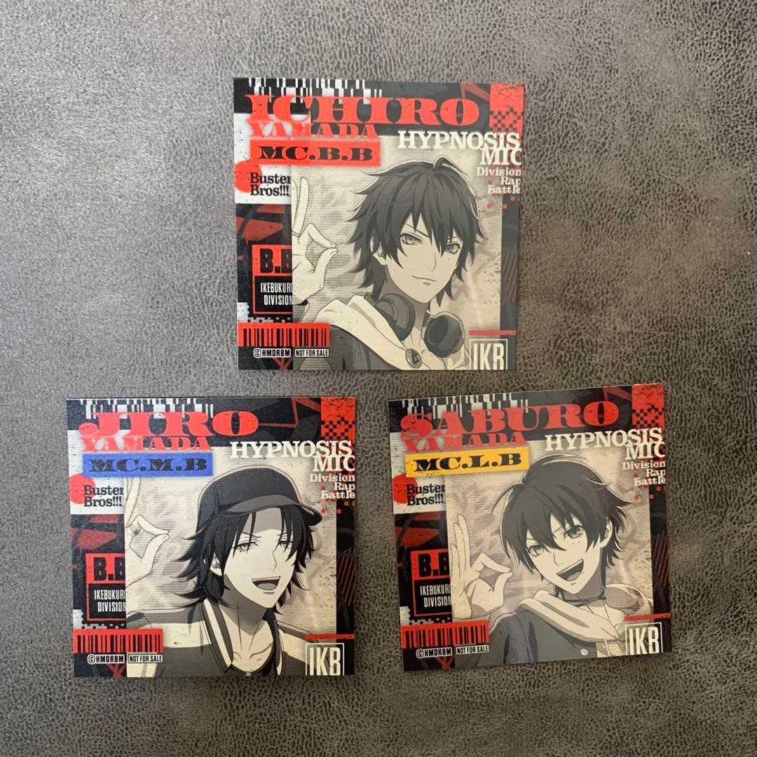 Hypnosis Mic  Buster Bros Anime Promo Stickers 3pc Ichiro/Jiro/Saburo