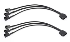 2 Pack Molex to 3 Pin or 4 Pin Fan Adapter Computer PC Case Fan Power Splitter C