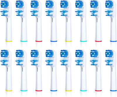 Ronsit Tooth Brush Heads Compatible with Oral B- Dual Clean Design 16-Pack