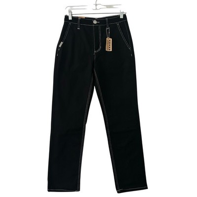 Fivestar General Women's High Rise Twill Service Pants Jeans Black 0 24 New