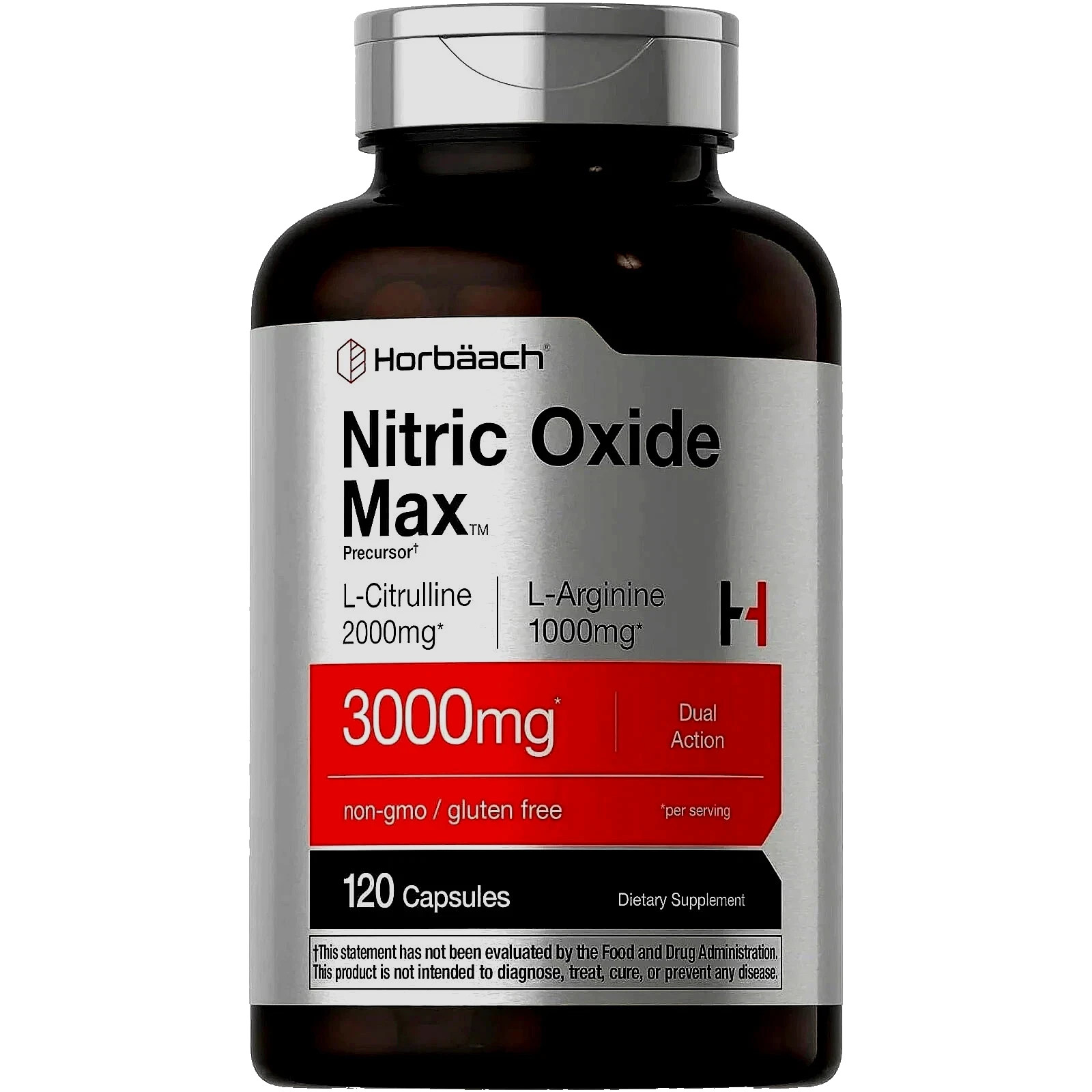 Nitric Oxide Booster L-Arginine, L-Citrulline 3000mg 120 Caps HIGHEST POTENCY
