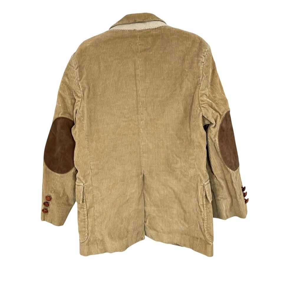 Chaqueta Blazer Vintage Pana Niños Talla 8/10 Academia Tostado Gamuza Codo Parches Foto 2 de 4