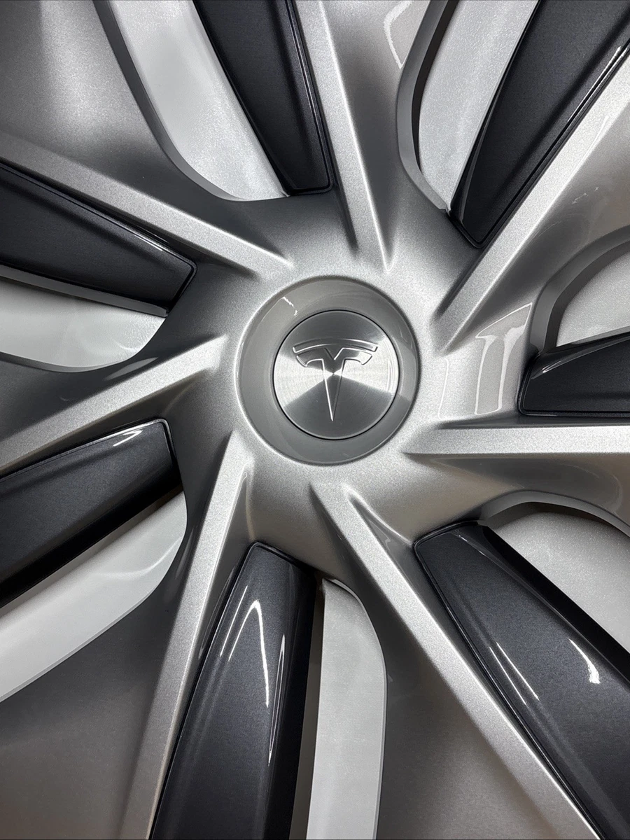 Genuine Tesla Model Y 20” Gemini Aero Wheel Cover Hubcap 1044235-00-C Gray Black photo 2