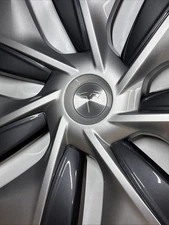 Genuine Tesla Model Y 20” Gemini Aero Wheel Cover Hubcap 1044235-00-C Gray Black thumbnail 2