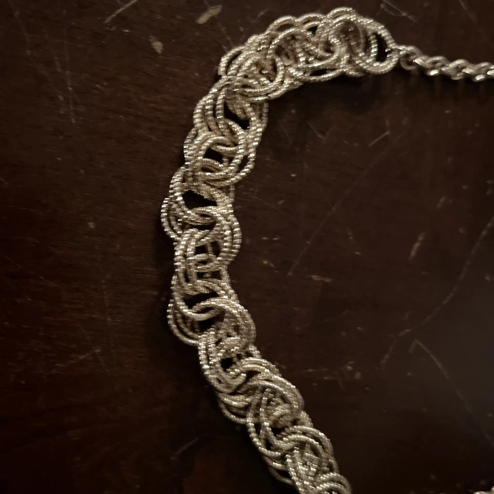 Precioso collar de 22 pulgadas trenzado bisutería color oro rosa: ¡Regalo! Foto 4 de 4