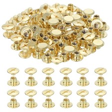 7.5mm Chicago Screws Leather Rivets, 60 Set Leather Rivets, Gold Tone