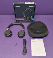 New Yealink Teams Bluetooth Headset w/Mic & Charging Cable Case BH72 Lite